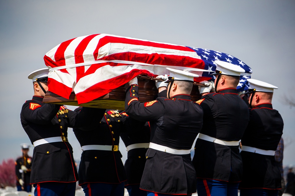 Repatriated WWII Marine Cpl. Thomas H. Cooper laid to rest by Barracks Marines