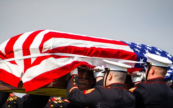 Repatriated WWII Marine Cpl. Thomas H. Cooper laid to rest by Barracks Marines