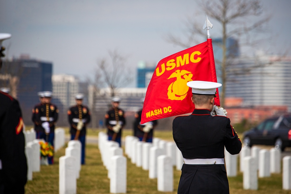 Repatriated WWII Marine Cpl. Thomas H. Cooper laid to rest by Barracks Marines