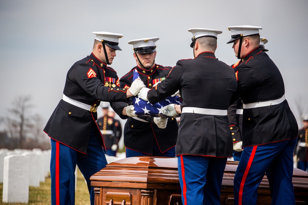 Repatriated WWII Marine Cpl. Thomas H. Cooper laid to rest by Barracks Marines