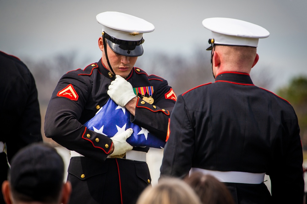 Repatriated WWII Marine Cpl. Thomas H. Cooper laid to rest by Barracks Marines