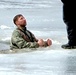 Cold-Weather Operations Course students jump in for cold-water immersion training at Fort McCoy