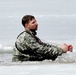 Cold-Weather Operations Course students jump in for cold-water immersion training at Fort McCoy