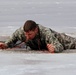 Cold-Weather Operations Course students jump in for cold-water immersion training at Fort McCoy