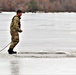 Cold-Weather Operations Course students jump in for cold-water immersion training at Fort McCoy