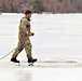 Cold-Weather Operations Course students jump in for cold-water immersion training at Fort McCoy