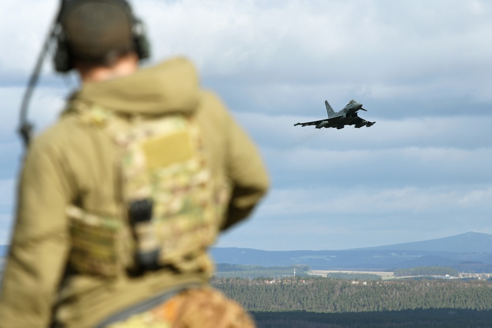 Joint U.S. Air Force and German fighter jets training