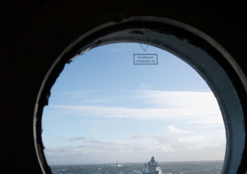 SNMG1 ships operate at sea during Exercise Dynamic Guard 22