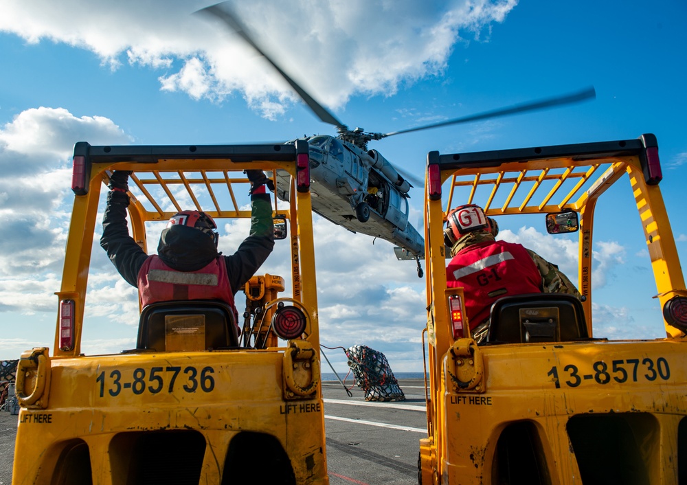 The Harry S. Truman Carrier Strike Group is on a scheduled deployment in the U.S. Sixth Fleet area of operations in support of naval operations to maintain maritime stability and security.