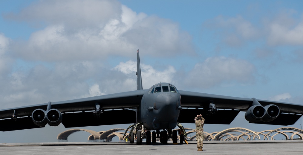 Bomber visits base