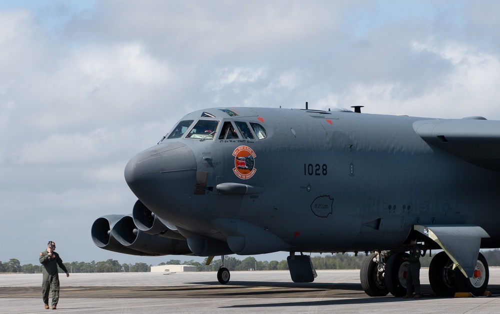 Bomber visits base
