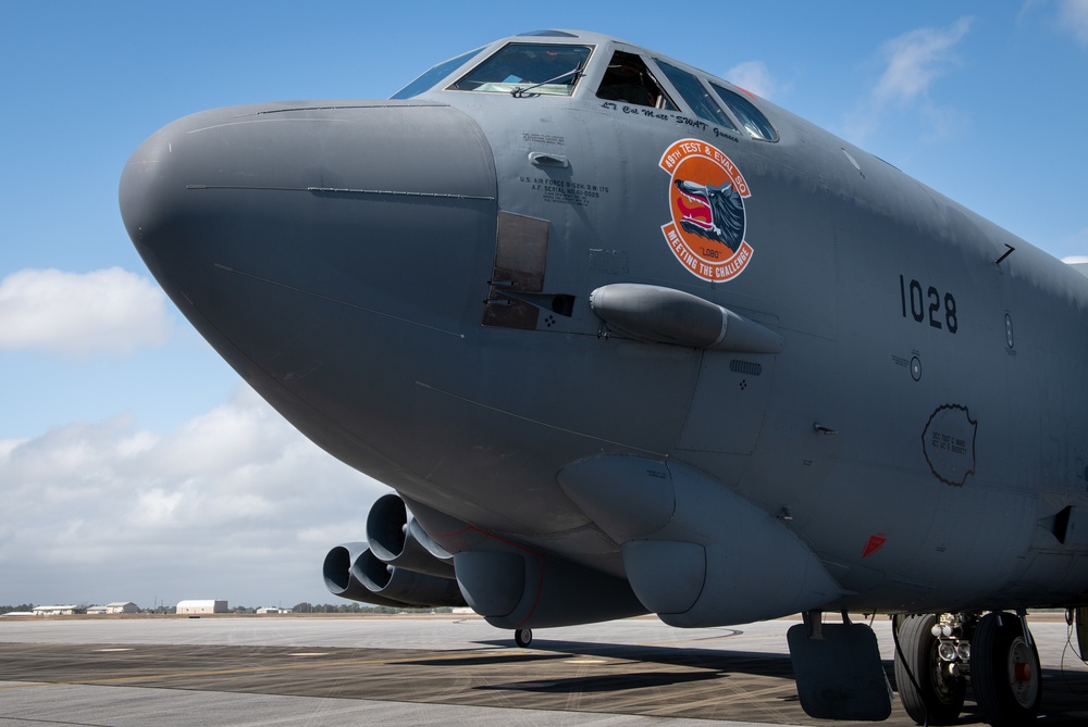 Bomber visits base