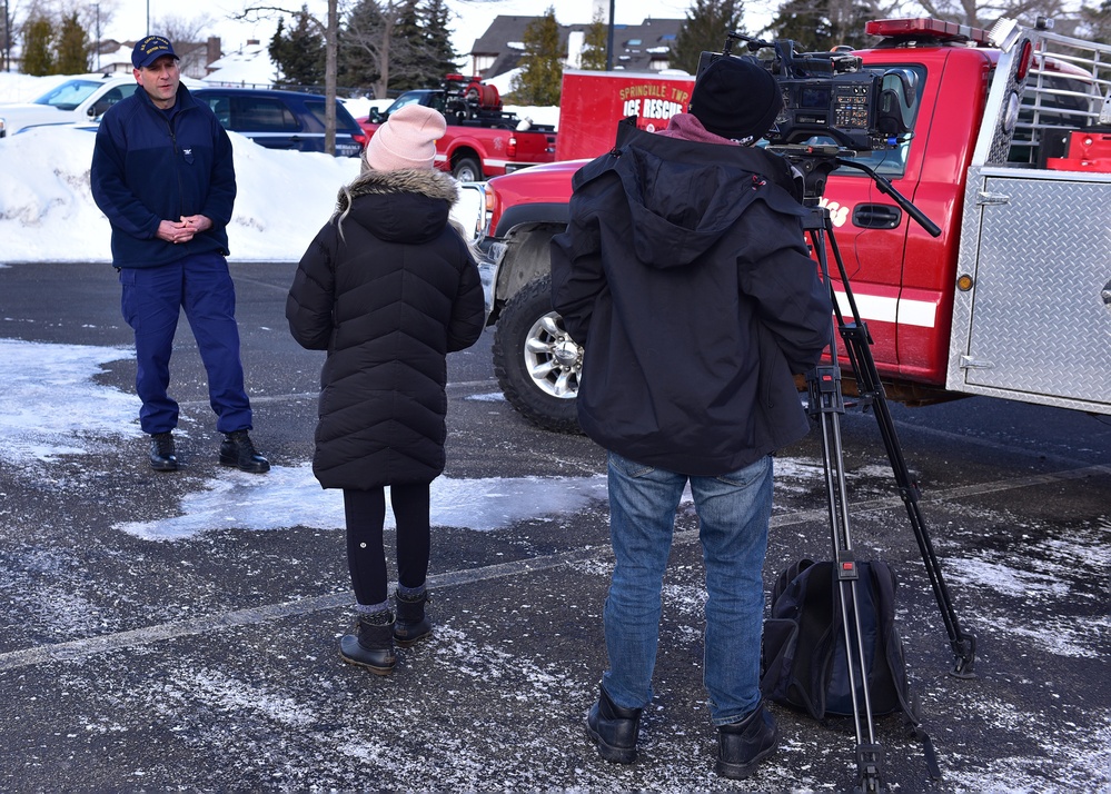 Coast Guard conducts full-scale mass ice rescue drill on Little Traverse Bay