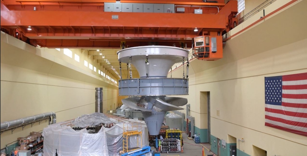 Corps assembles and begins installing 2nd Advanced Technology Turbine at Ice Harbor Dam