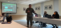 JBM HH Deputy Commander Marine Lt. Col. Mark Paoilcelli talks to ACS employees