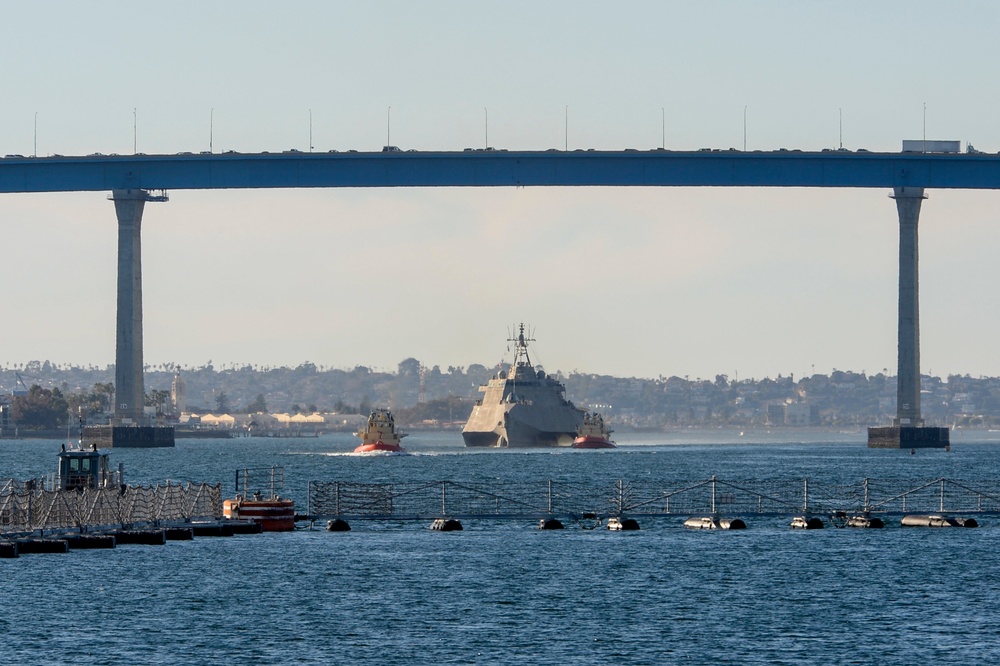 USS Savannah (LCS 28) Arrives in its Homeport San Diego for the First Time