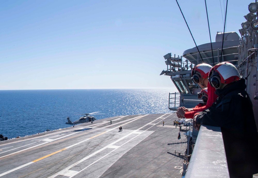 MH-60S Seahawk Conduct Lifts Off Of The Flight Deck