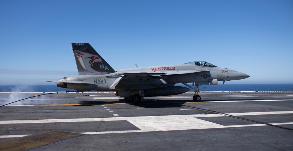 F/A-18E Super Hornet Lands On The Flight Deck