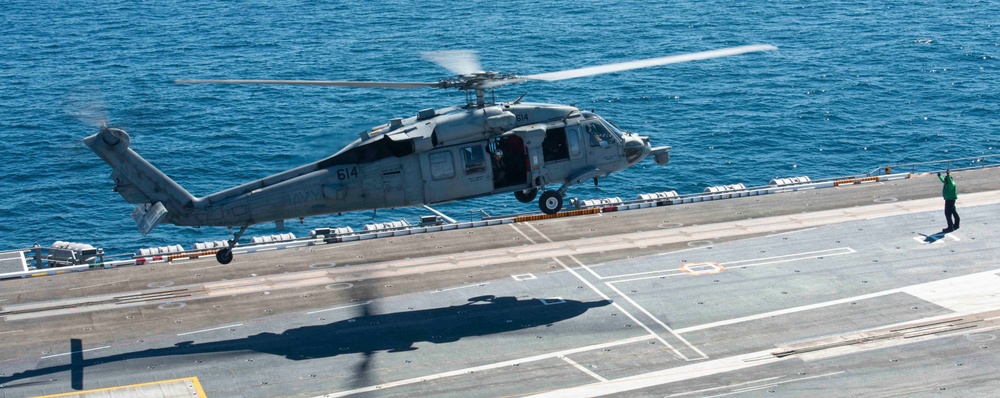 MH-60S Takes Off Of The Flight Deck