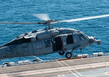 MH-60S Takes Off Of The Flight Deck