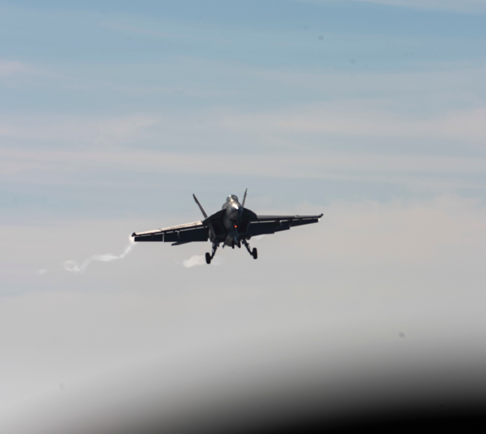 An F/A-18E Super Hornet Prepares To Land