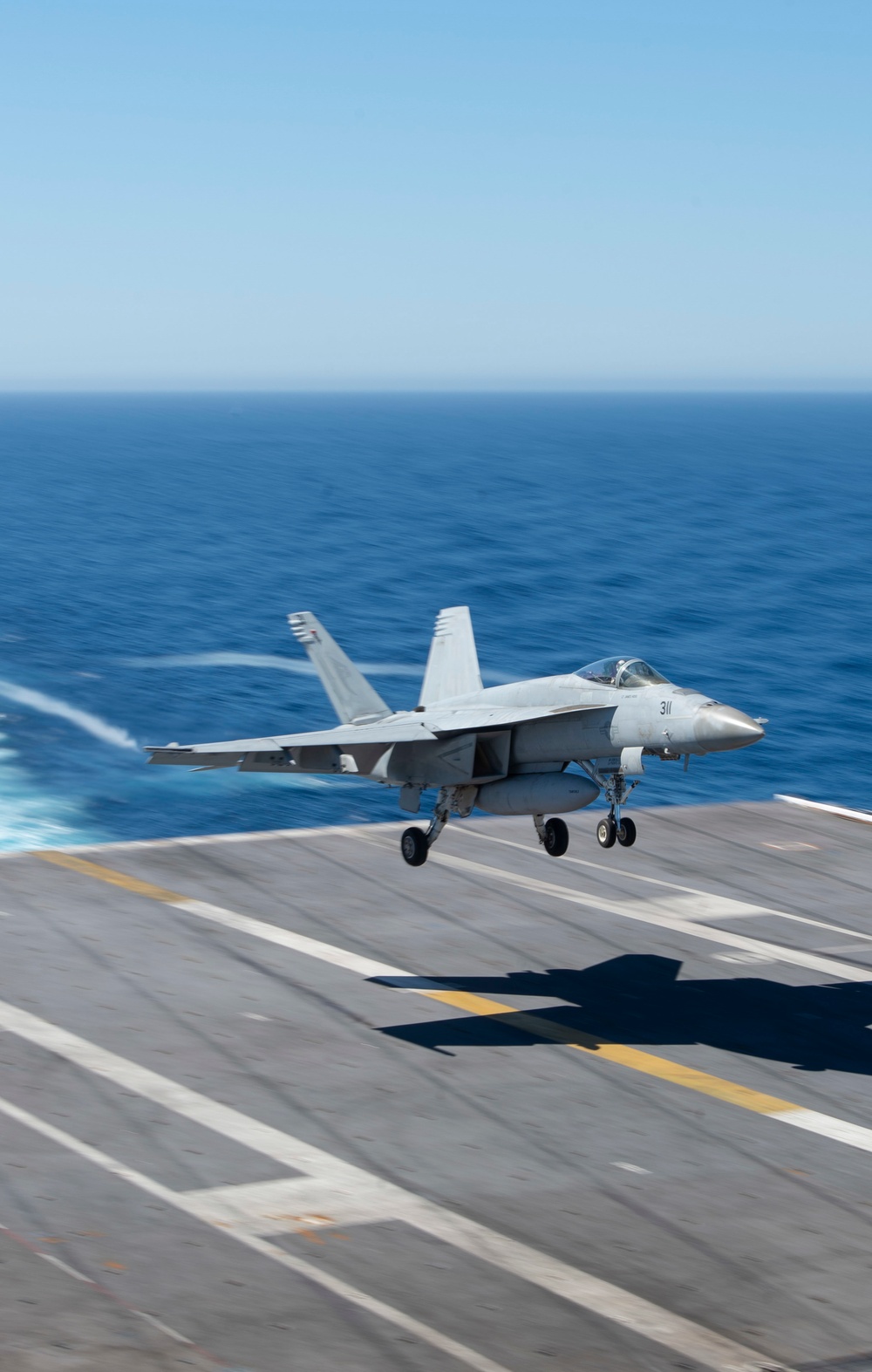 F/A-18E Super Hornet Lands On The Flight Deck