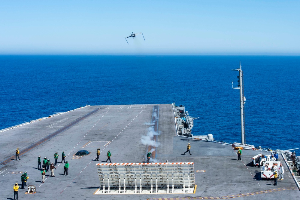 F/A 18E Super Hornet Launches Off Flight Deck