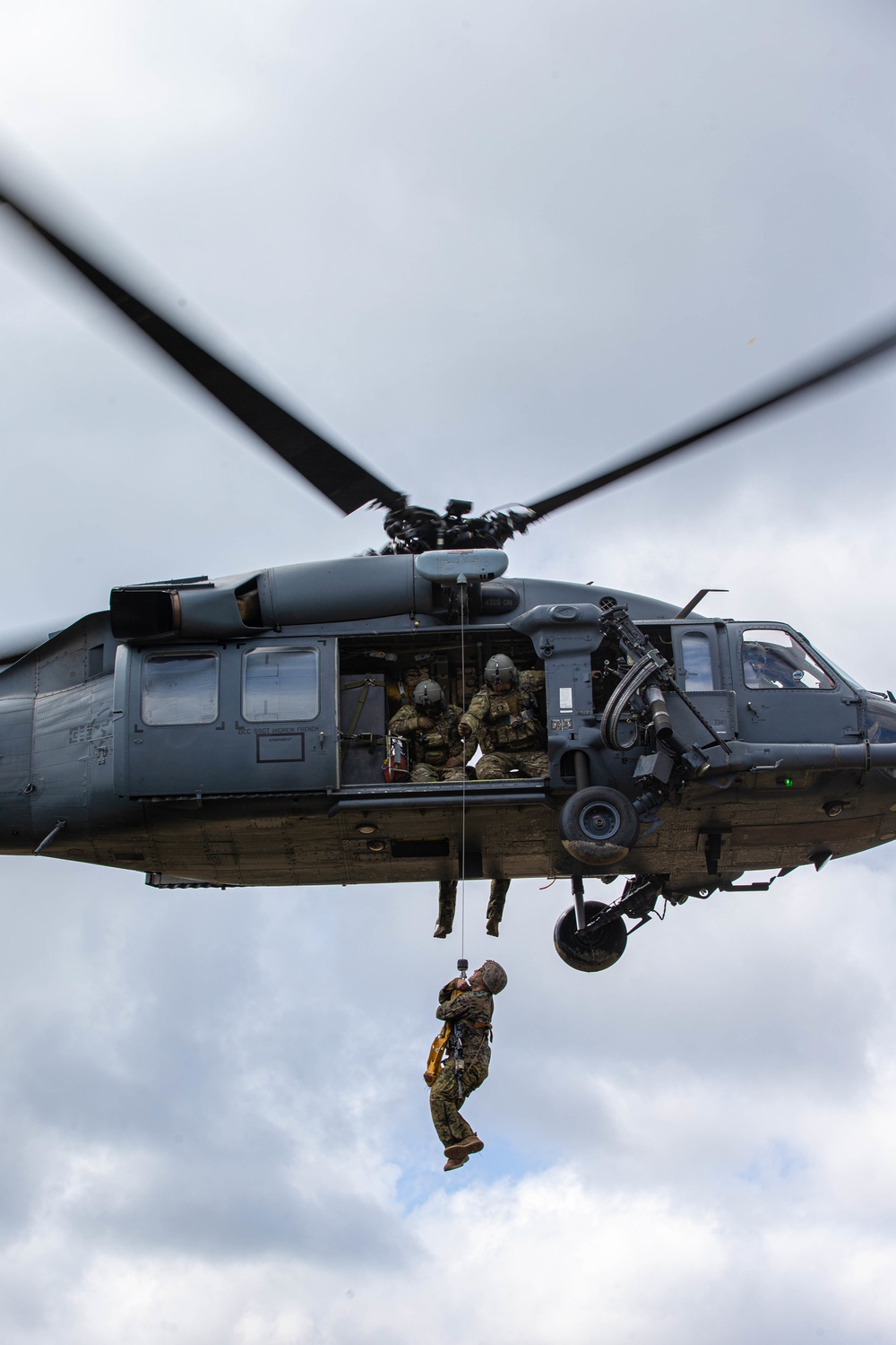 U.S. Marines conduct joint casualty hoist training drills