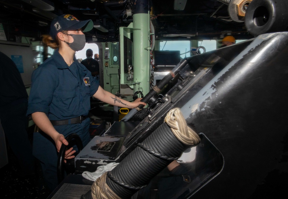 BMSN Kuhns Adjusts Ship's Course