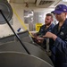 Sonar Technician (Surface) 2nd Class Jesse Elmore (left), from Austin, Texas, and Sonar Technician (Surface) 3rd Class Cody Dickmann (right), from San Diego, Calif., operate the AN/SLQ-25 Nixie winch