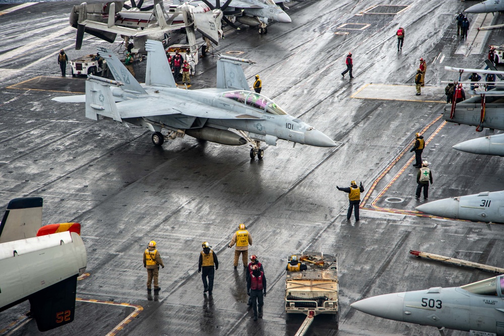 The Harry S. Truman Carrier Strike Group is on a scheduled deployment in the U.S. Sixth Fleet area of operations in support of naval operations to maintain maritime stability and security.