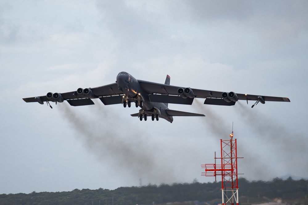 B-52H Stratofortress take-off from Andersen AFB for Singapore Airshow