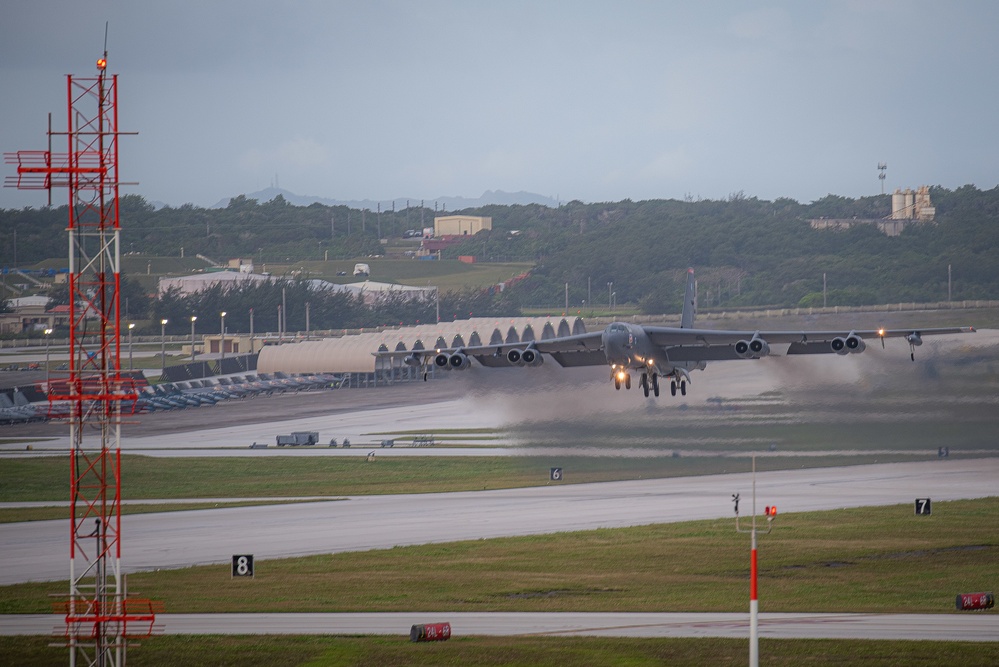 B-52H Stratofortress take-off from Andersen AFB for Singapore Airshow