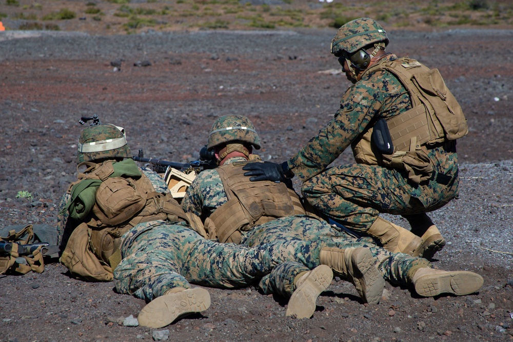 U.S. Marines with 1/12 conduct an M240B machine gun range during Spartan Fury 22.1