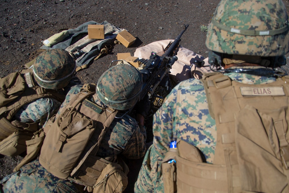 U.S. Marines with 1/12 conduct an M240B machine gun range during Spartan Fury 22.1