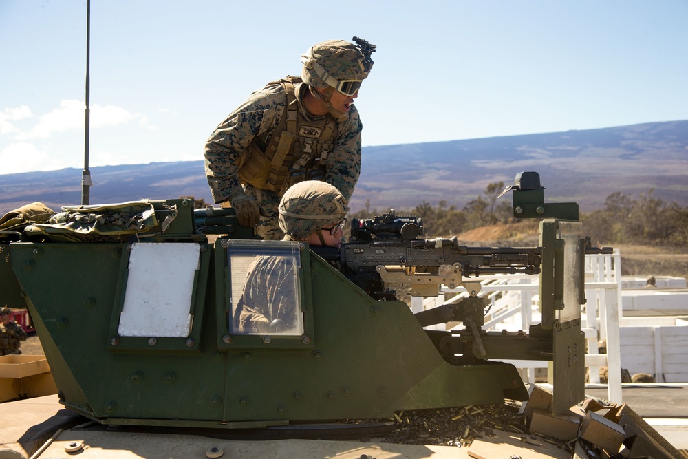 U.S. Marines with 1/12 conduct an M240B machine gun range during Spartan Fury 22.1