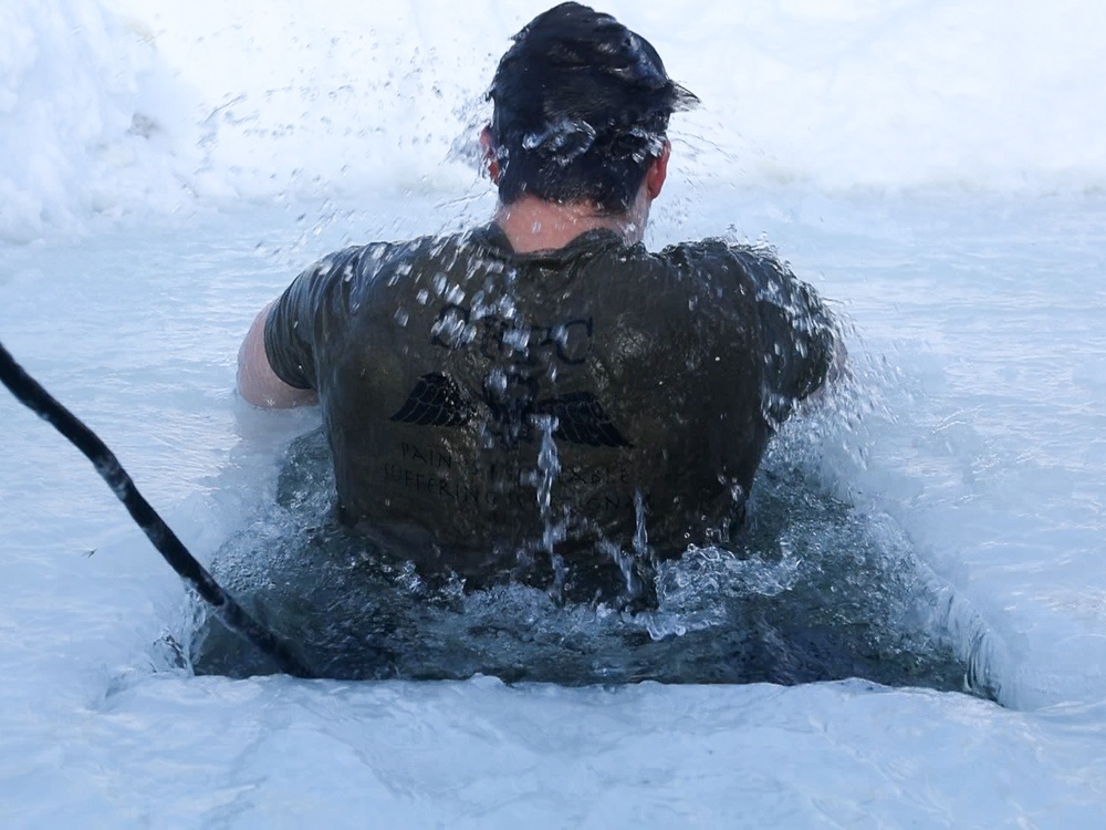 10th SFG(A) Special Forces Soldiers take a polar plunge in Alaskan Wilderness
