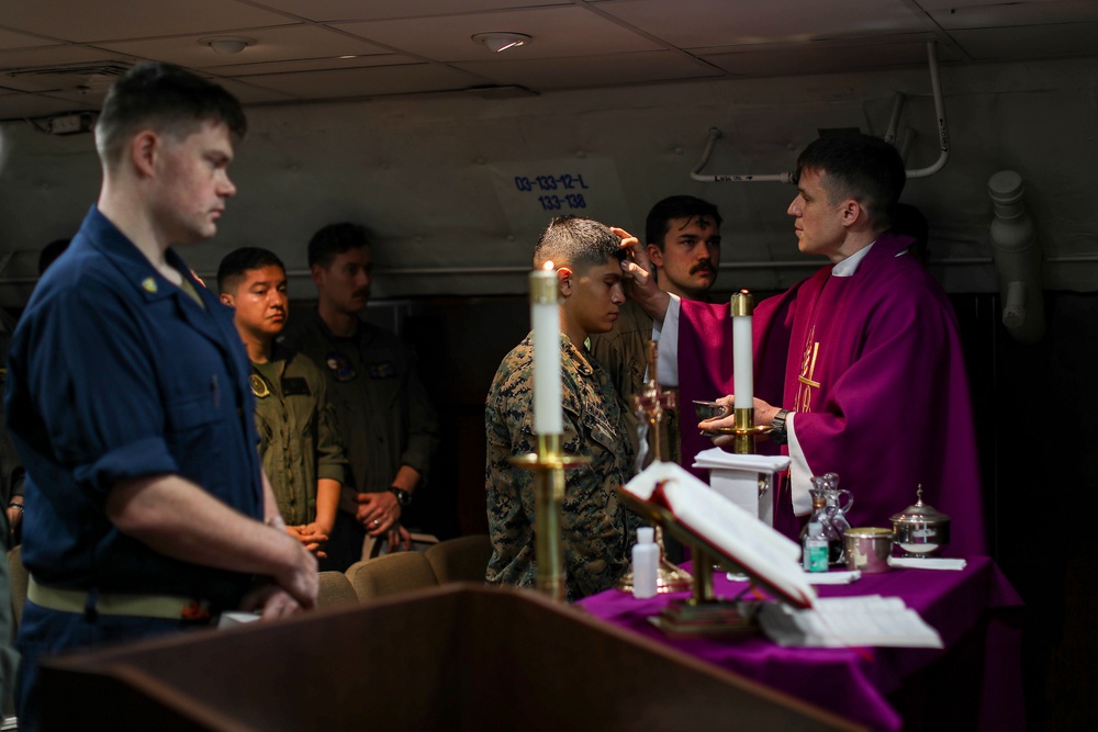 Abraham Lincoln holds Roman Catholic Mass for Ash Wednesday