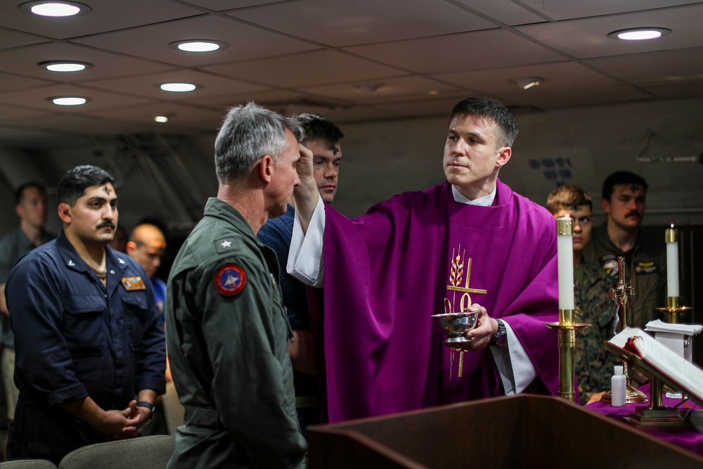 Abraham Lincoln holds Roman Catholic Mass for Ash Wednesday