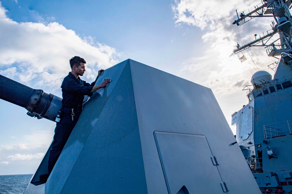 Bainbridge is on a scheduled deployment in the U.S. Sixth Fleet area of operations in support of naval operations to maintain maritime stability and security.