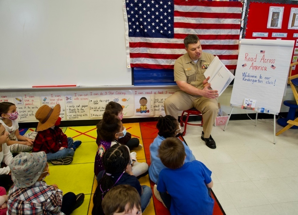 Naval Support Activity Hampton Roads Leadership Reads to Students During Read Across America Day