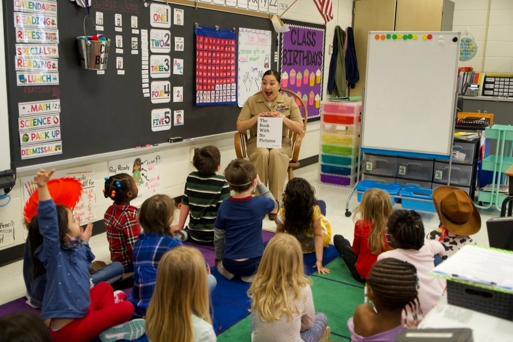 Naval Support Activity Hampton Roads Leadership Reads to Students During Read Across America Day