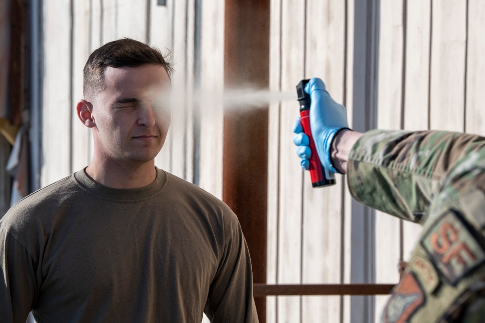 JBER defenders conduct OC spray training