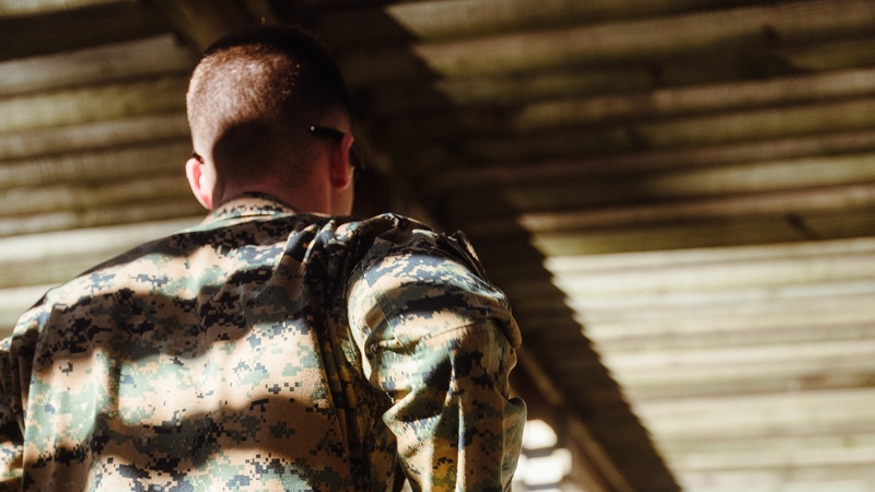 U.S. Marines with the 26th MEU participate in a Pistol Qualification Course