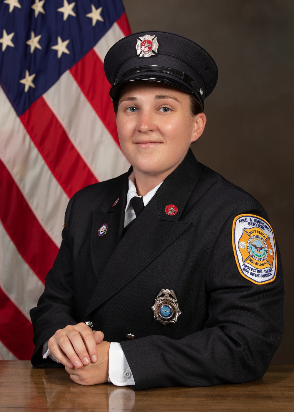 Firefighter-EMT Cara Hankins of Navy Region Mid-Atlantic Fire and Emergency Services, received Civilian Firefighter of the Year.