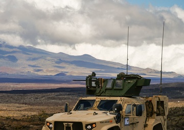 U.S. Marines with 1/12 conduct an M240B machine gun mounted JLTV convoy during Spartan Fury 22.1