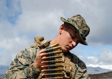 U.S. Marines with 1/12 conduct an M240B machine gun mounted JLTV convoy during Spartan Fury 22.1
