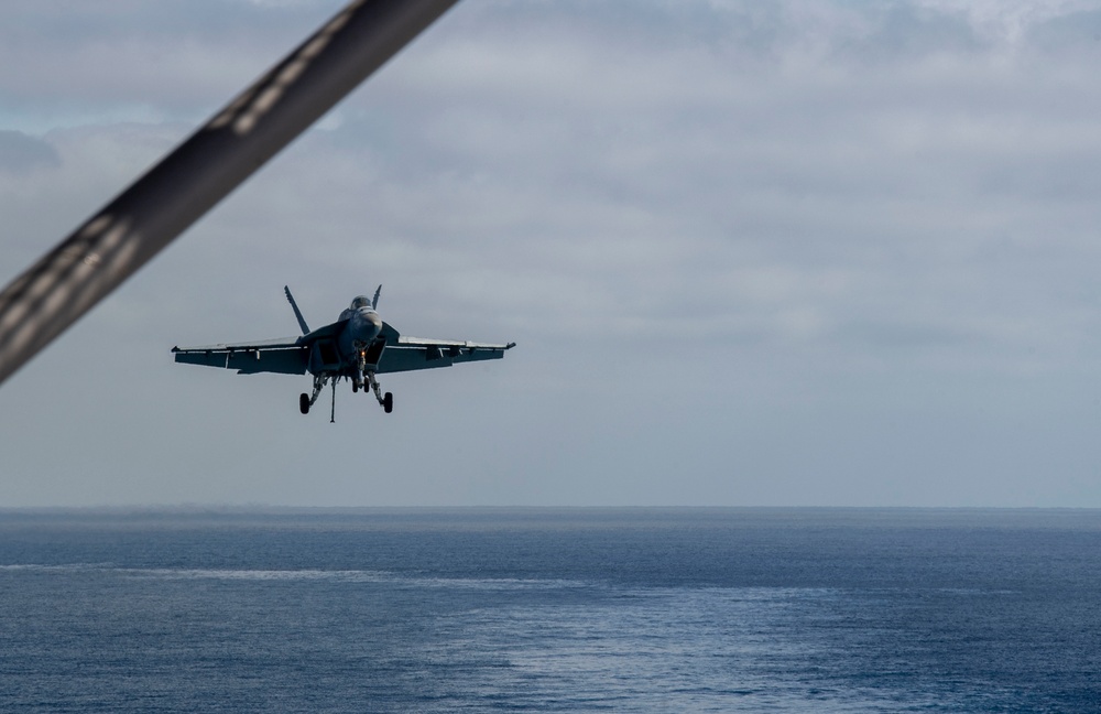 F/A-18E Super Hornet Approaches The Flight Deck