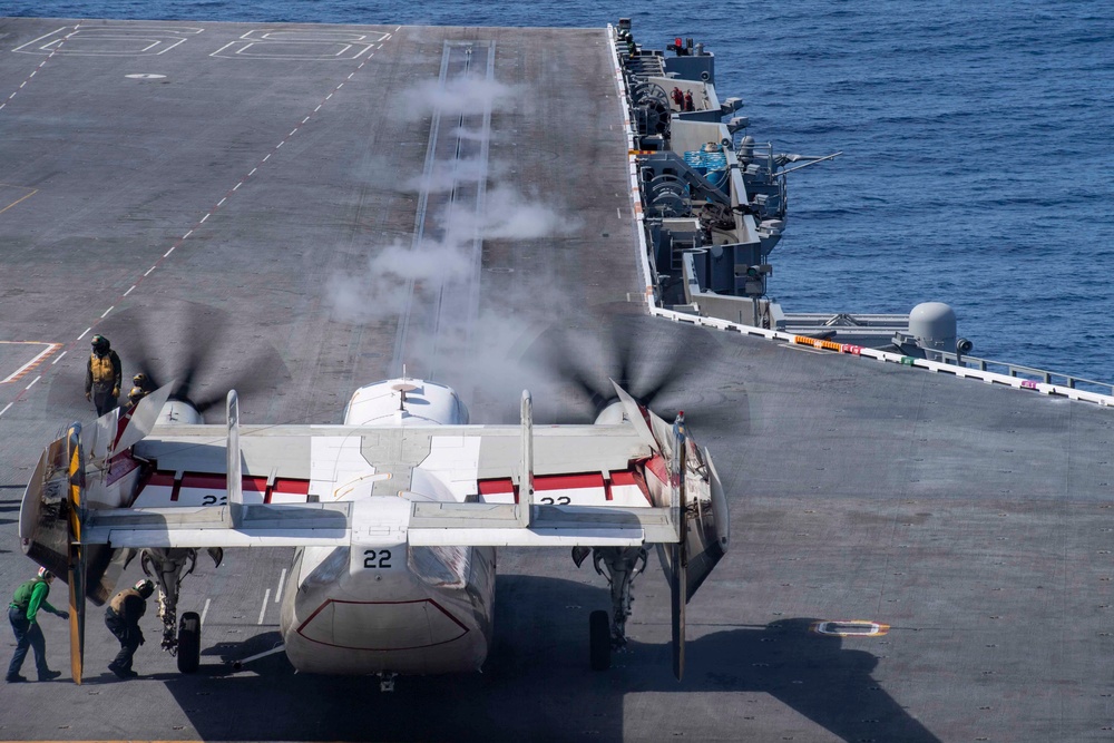 C-2 Greyhound Prepares To Launch From Flight Deck