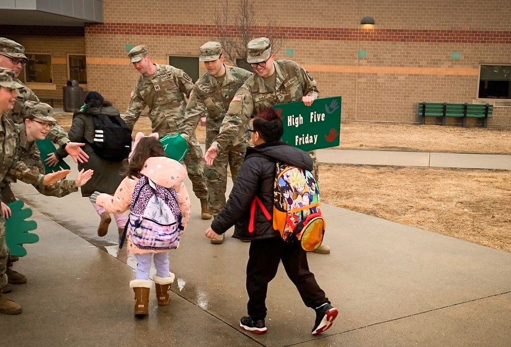 Iowa Cadets bring high-fives, good vibes to local elementary school